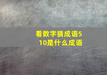 看数字猜成语5 10是什么成语